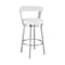 Armen Living Kobe 26" Counter Height Swivel Bar Stool in Brushed Stainless Steel Finish and White Faux Leather 721535761821 - alternate 1